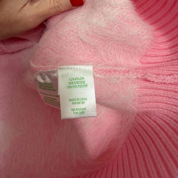 Lilly Pulitzer Keane Cardigan size XL light pink with white hearts - Picture 6 of 8